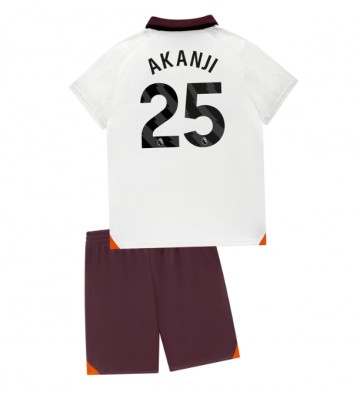 Manchester City Manuel Akanji #25 Segunda Equipación Niños 2023-24 Manga Corta (+ Pantalones cortos)